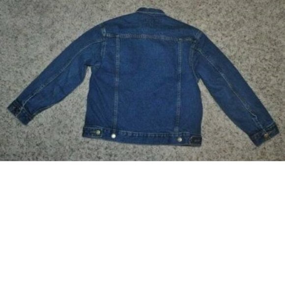 Mens Bear River Workwear Jacket Medium Blue Button Up Sherpa Lined Denim Jean - Picture 6 of 7